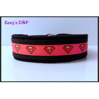 Halfcheck zwart roze superman 